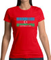 Azerbaijan Barcode Style Flag Womens T-Shirt