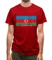 Azerbaijan Barcode Style Flag Mens T-Shirt