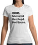 Bbq & Mustart & Ketchup Womens T-Shirt