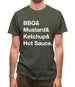 Bbq & Mustart & Ketchup Mens T-Shirt