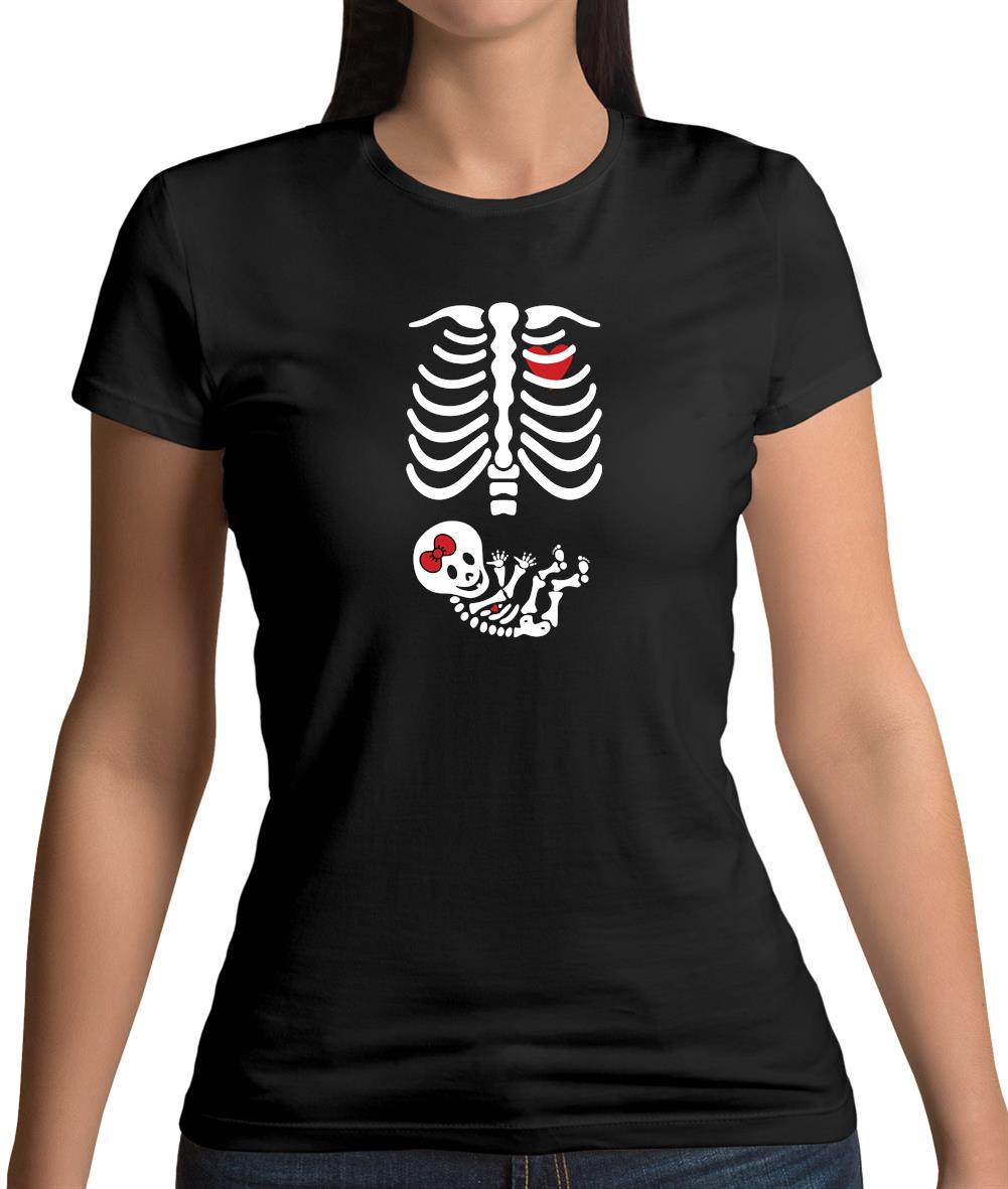 Skeleton Baby Girl Womens T-Shirt