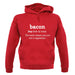 Bacon Definition unisex hoodie