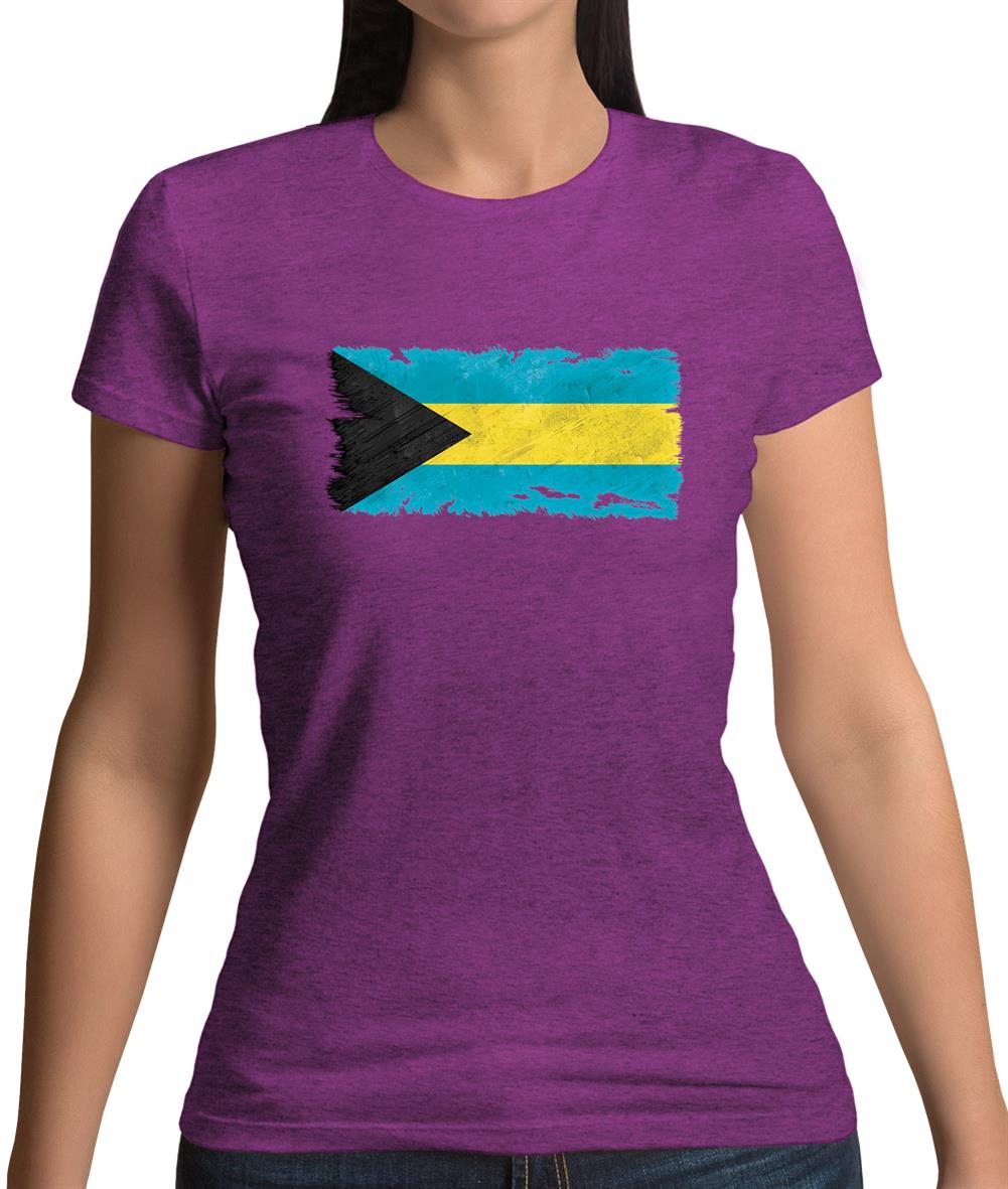Bahamas, The Grunge Style Flag Womens T-Shirt