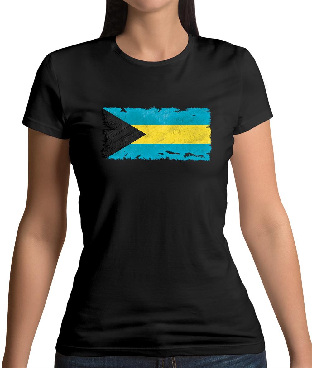 Bahamas, The Grunge Style Flag Womens T-Shirt