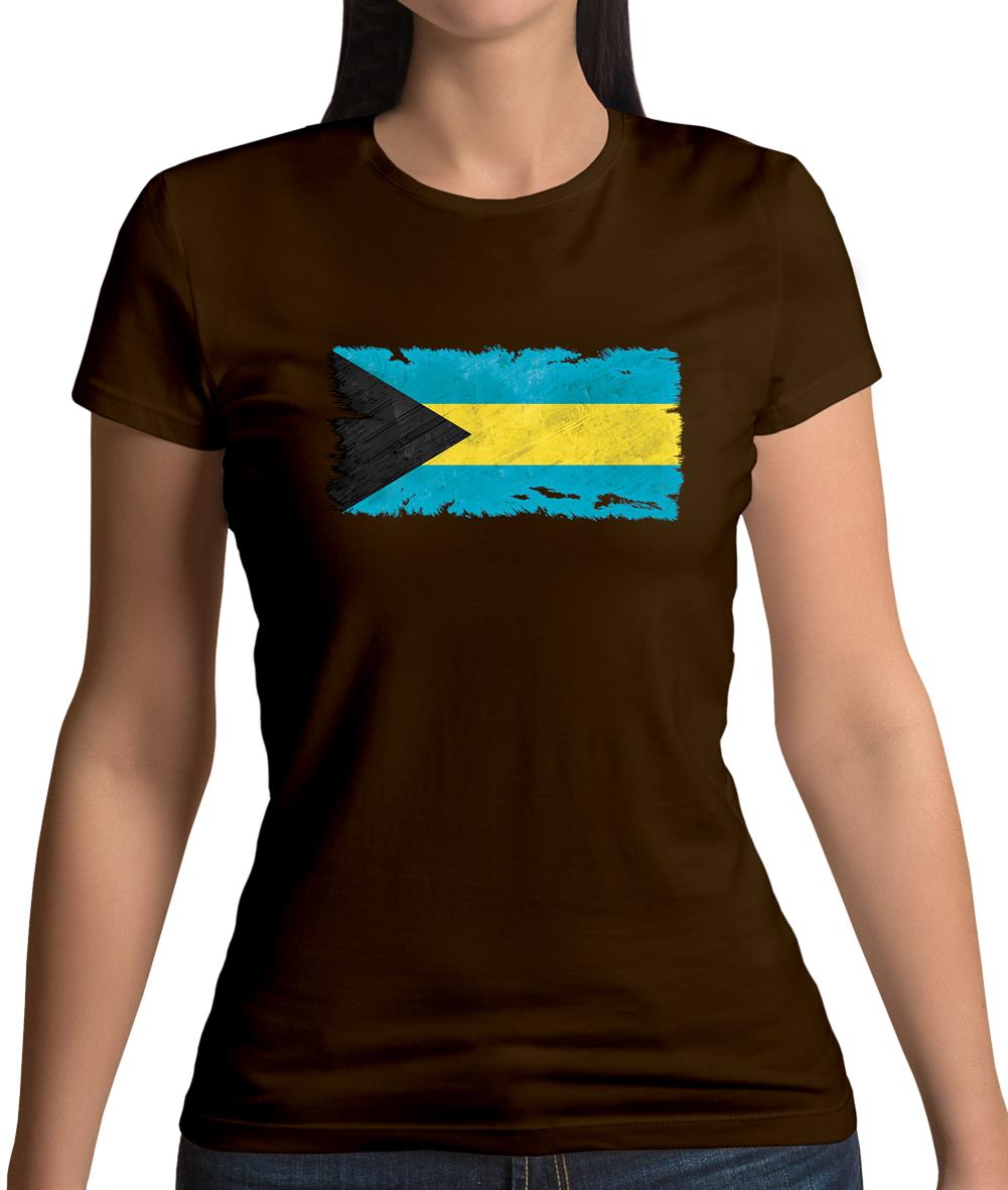 Bahamas, The Grunge Style Flag Womens T-Shirt