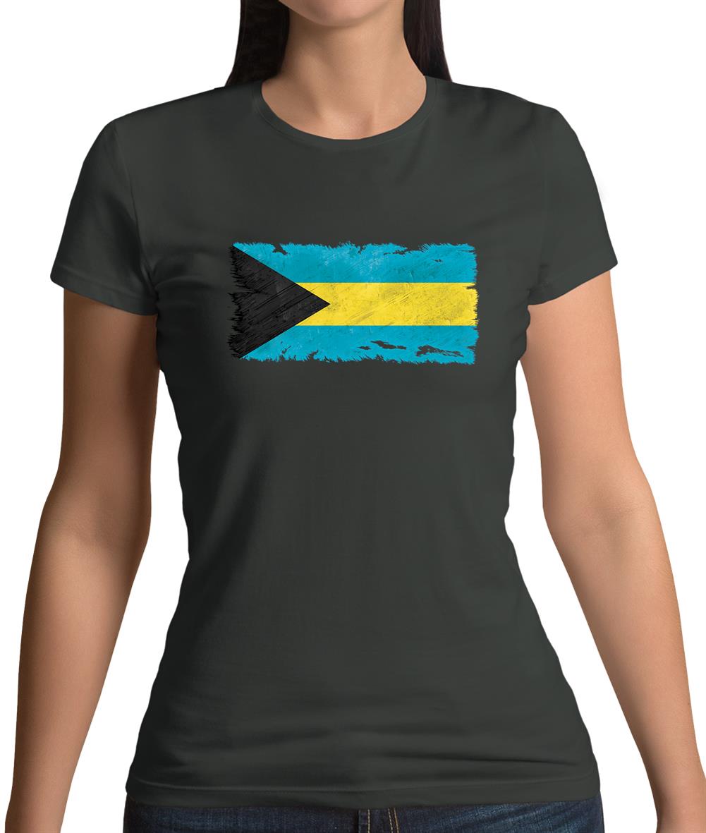 Bahamas, The Grunge Style Flag Womens T-Shirt