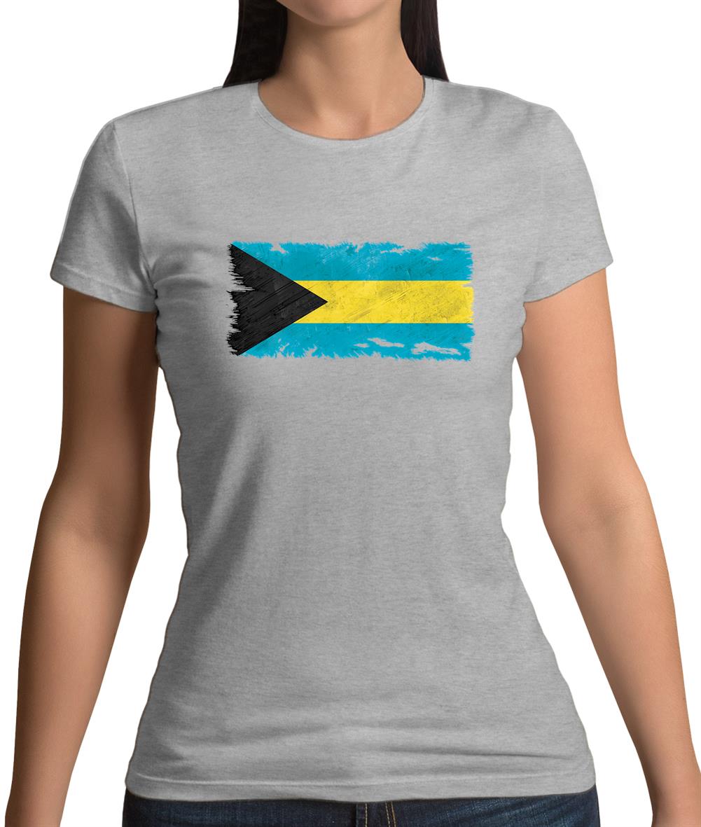 Bahamas, The Grunge Style Flag Womens T-Shirt