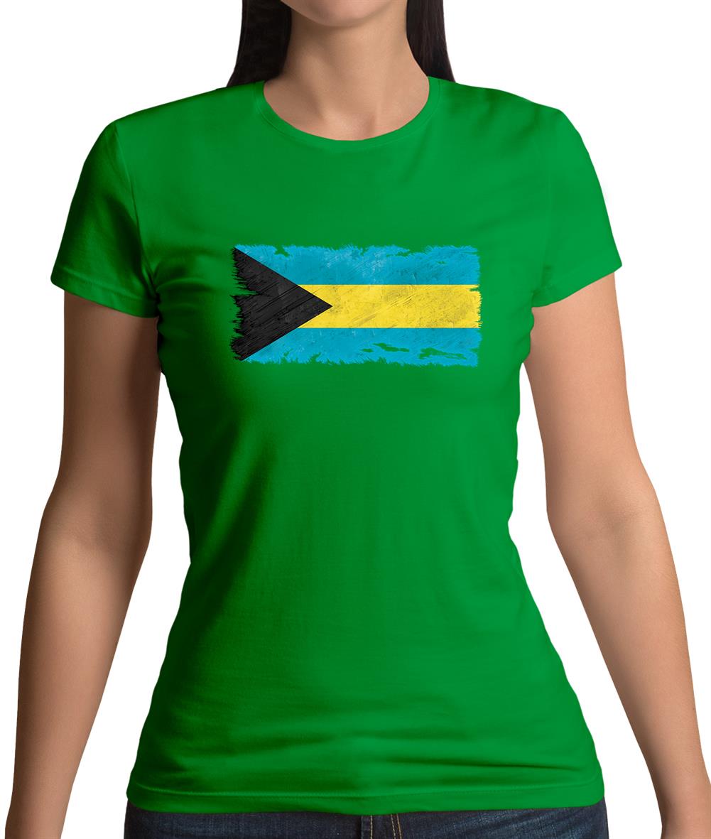 Bahamas, The Grunge Style Flag Womens T-Shirt