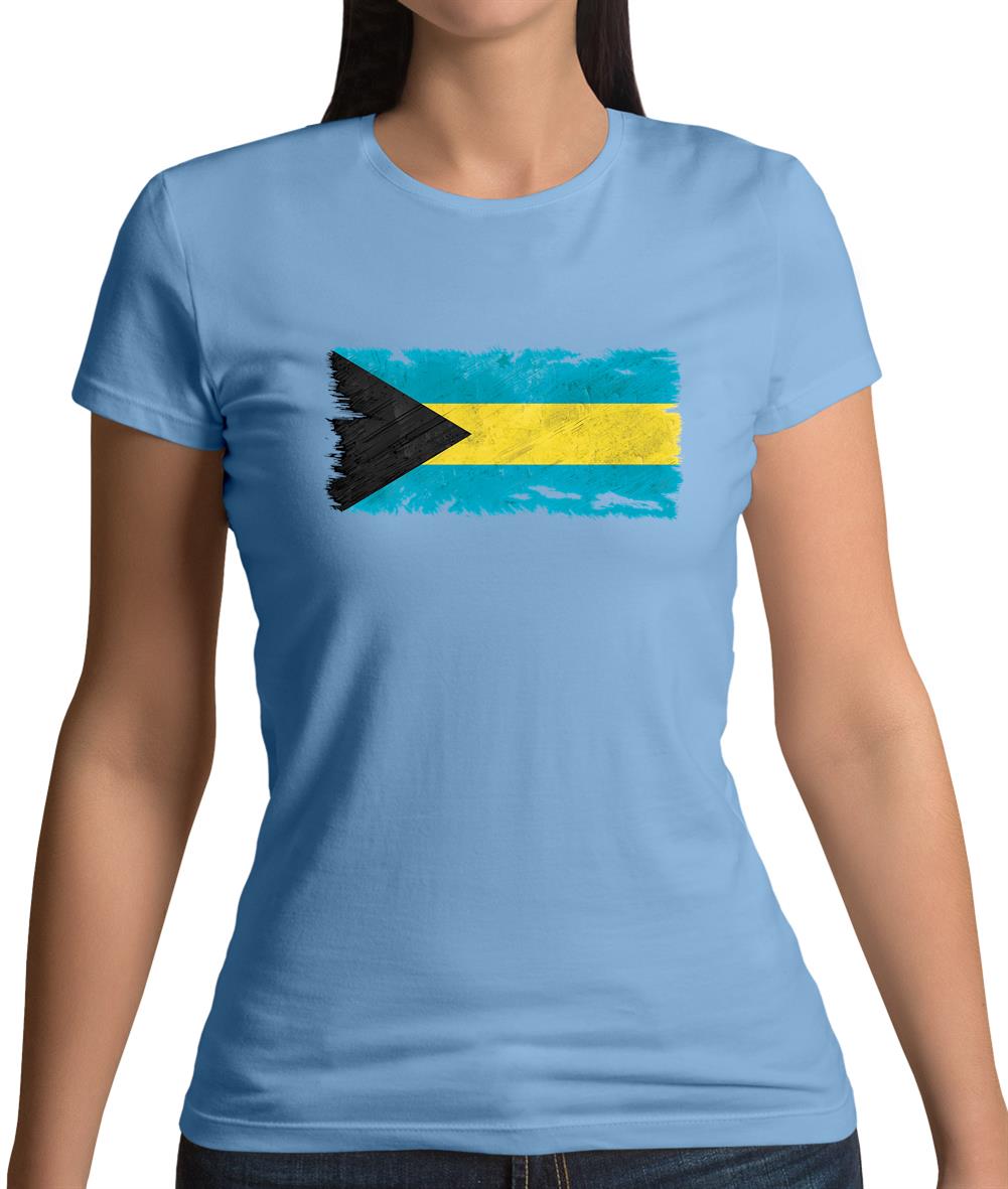 Bahamas, The Grunge Style Flag Womens T-Shirt