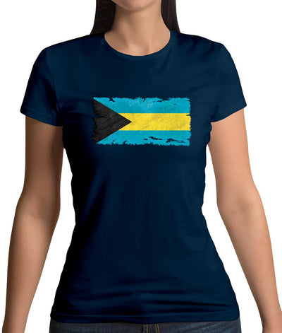 Bahamas, The Grunge Style Flag Womens T-Shirt