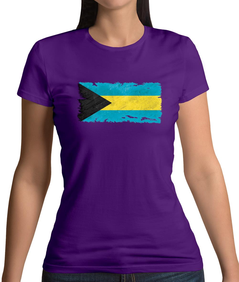 Bahamas, The Grunge Style Flag Womens T-Shirt