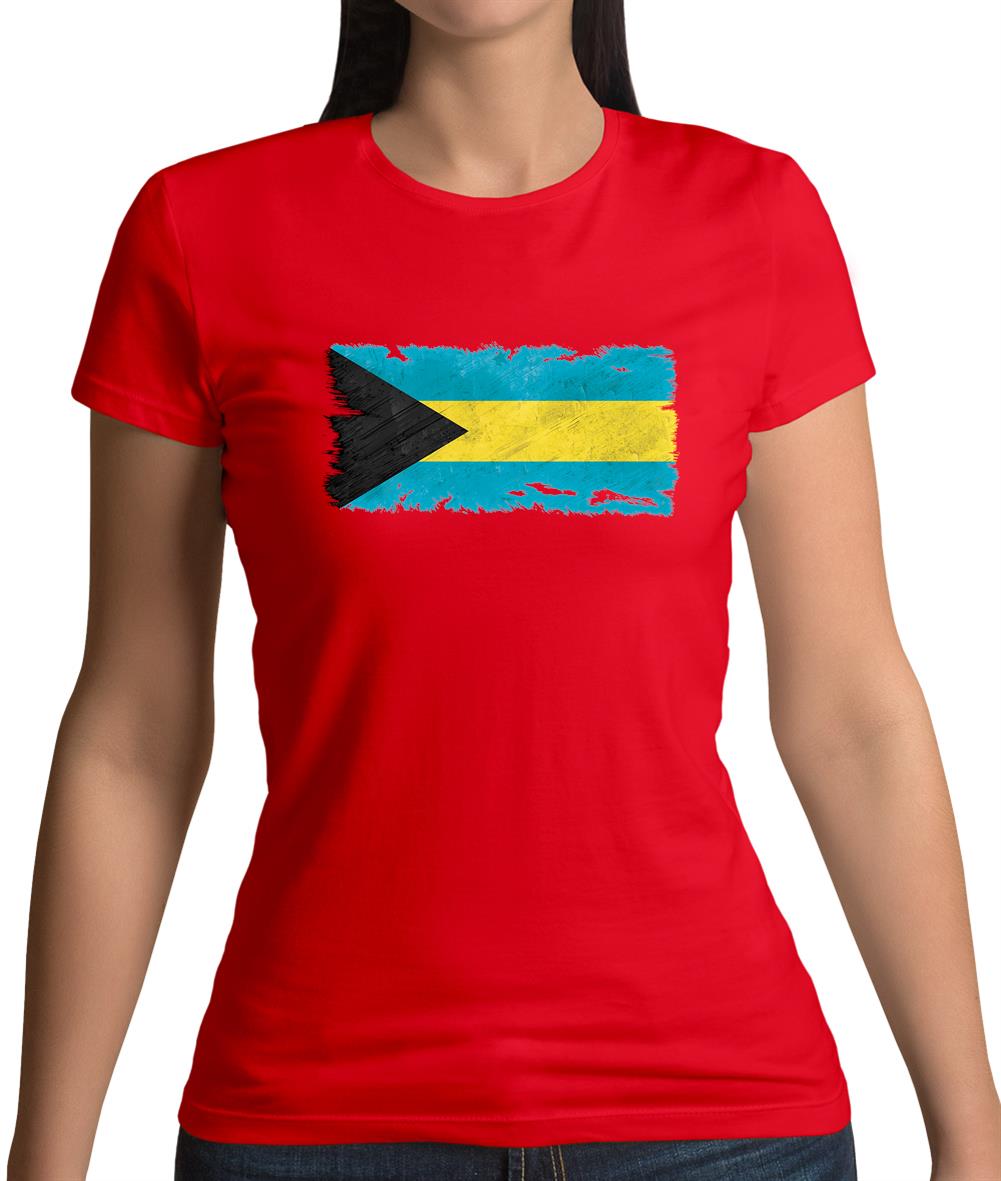 Bahamas, The Grunge Style Flag Womens T-Shirt
