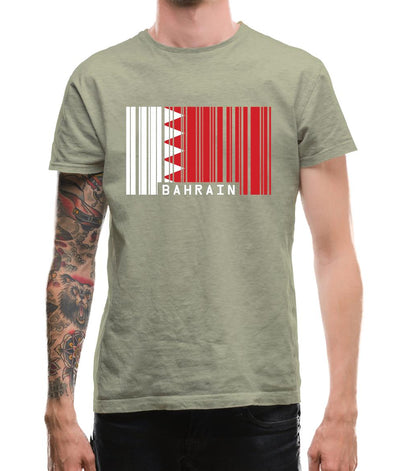 Bahrain Barcode Style Flag Mens T-Shirt