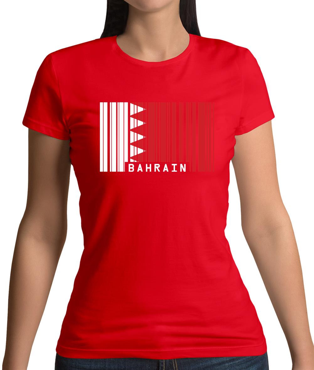 Bahrain Barcode Style Flag Womens T-Shirt