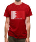 Bahrain Barcode Style Flag Mens T-Shirt