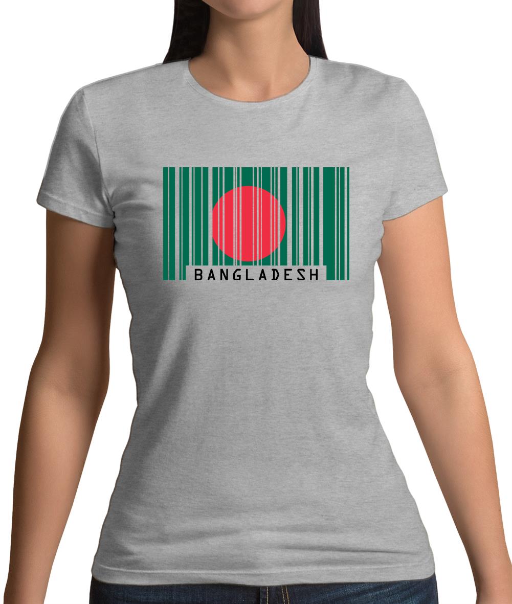 Bangladesh Barcode Style Flag Womens T-Shirt