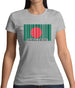 Bangladesh Barcode Style Flag Womens T-Shirt