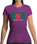 Bangladesh Barcode Style Flag Womens T-Shirt