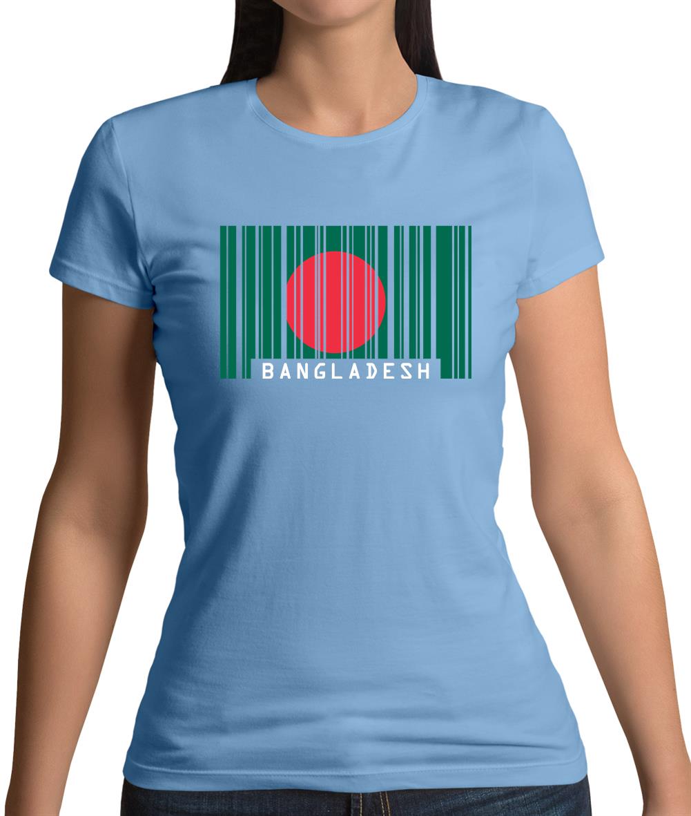 Bangladesh Barcode Style Flag Womens T-Shirt