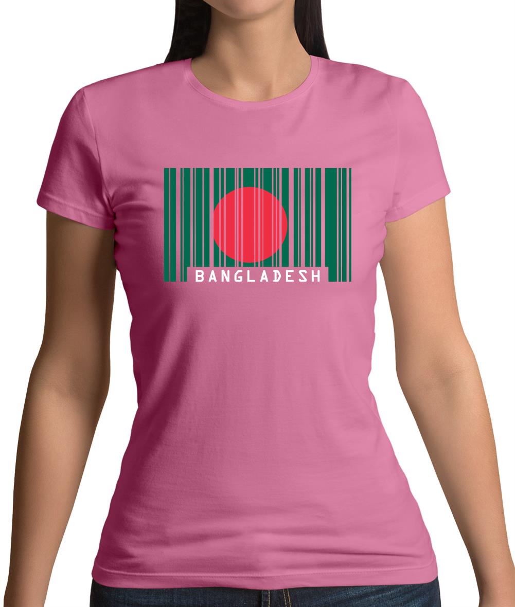 Bangladesh Barcode Style Flag Womens T-Shirt