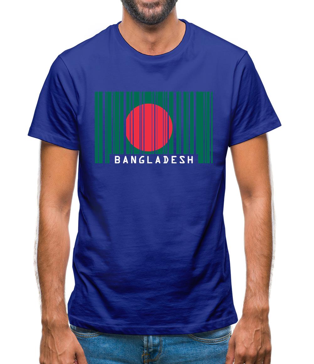 Bangladesh Barcode Style Flag Mens T-Shirt