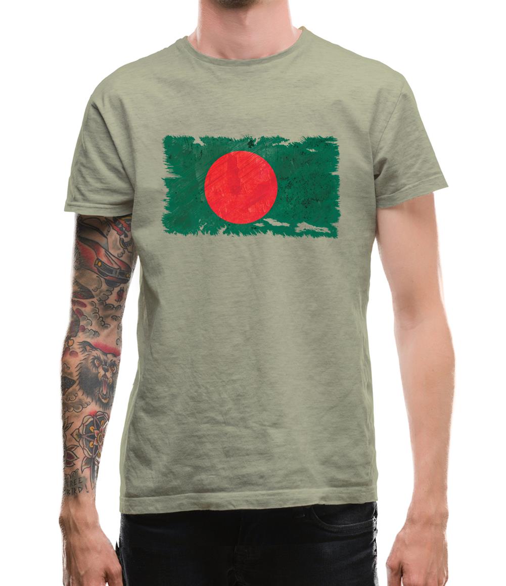 Bangladesh Grunge Style Flag Mens T-Shirt