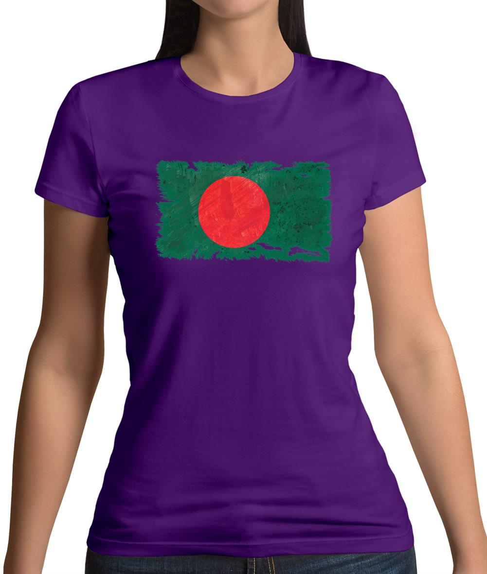 Bangladesh Grunge Style Flag Womens T-Shirt