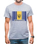 Barbados Barcode Style Flag Mens T-Shirt