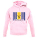 Barbados Barcode Style Flag unisex hoodie