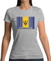Barbados Barcode Style Flag Womens T-Shirt