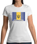 Barbados Barcode Style Flag Womens T-Shirt