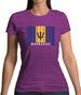 Barbados Barcode Style Flag Womens T-Shirt