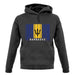 Barbados Barcode Style Flag unisex hoodie