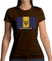 Barbados Barcode Style Flag Womens T-Shirt