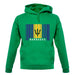 Barbados Barcode Style Flag unisex hoodie