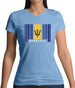 Barbados Barcode Style Flag Womens T-Shirt