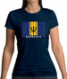 Barbados Barcode Style Flag Womens T-Shirt