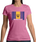 Barbados Barcode Style Flag Womens T-Shirt