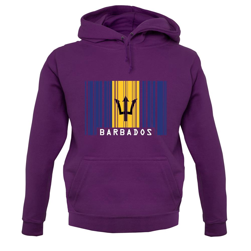 Barbados Barcode Style Flag unisex hoodie