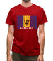 Barbados Barcode Style Flag Mens T-Shirt