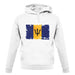 Barbados Grunge Style Flag unisex hoodie