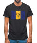 Barbados Grunge Style Flag Mens T-Shirt