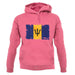 Barbados Grunge Style Flag unisex hoodie