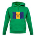 Barbados Grunge Style Flag unisex hoodie