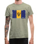 Barbados Grunge Style Flag Mens T-Shirt
