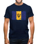 Barbados Grunge Style Flag Mens T-Shirt