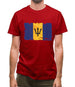 Barbados Grunge Style Flag Mens T-Shirt