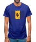 Barbados Grunge Style Flag Mens T-Shirt