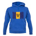 Barbados Grunge Style Flag unisex hoodie