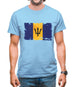 Barbados Grunge Style Flag Mens T-Shirt